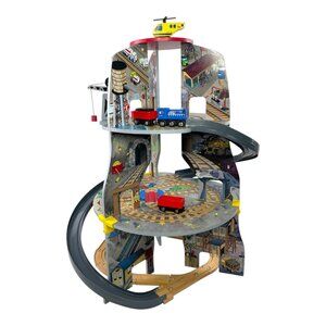 Vintage Imaginarium Spiral Rail Mountain Wooden 3 Level Train Set Activity Toy